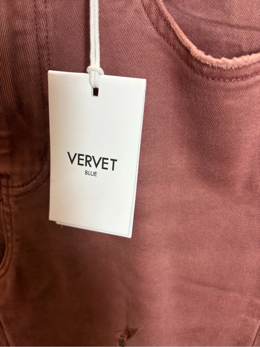 Nwt High-Rise Cropped Distressed Jeans in Dusty Rose - Picture 3 of 7